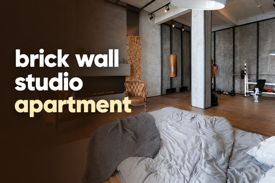 brick wall studio apartment